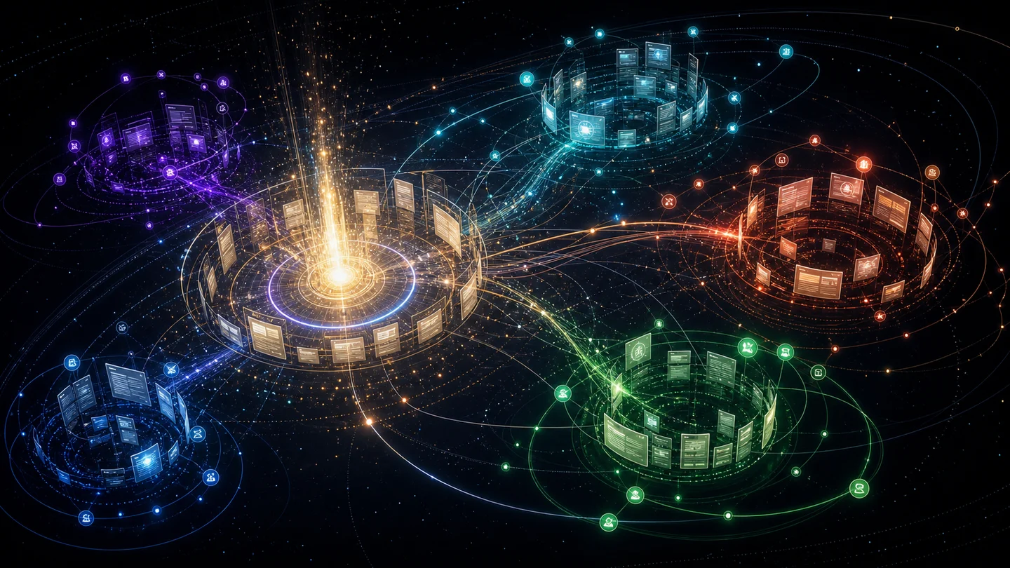 Visuel de SEO Orbit — Un écosystème éditorial en constellation